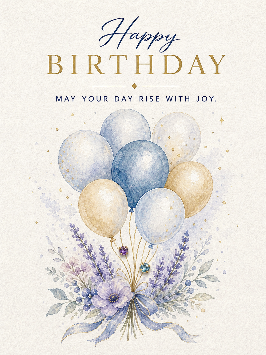 Birthday Balloons Gemstone Keepsake Card by GEMGEMGEM