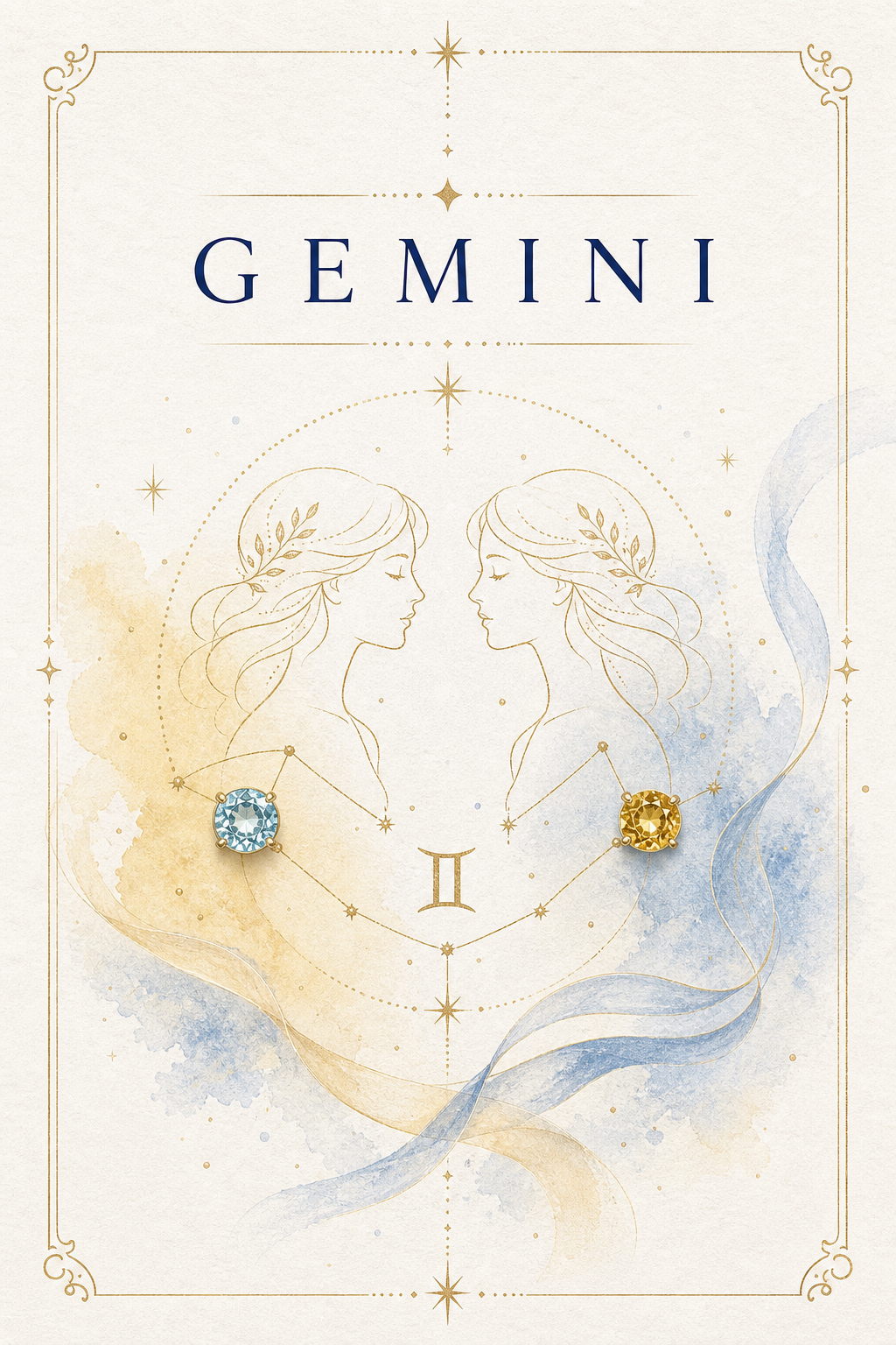 Gemini Zodiac Gemstone Keepsake Card by GEMGEMGEM