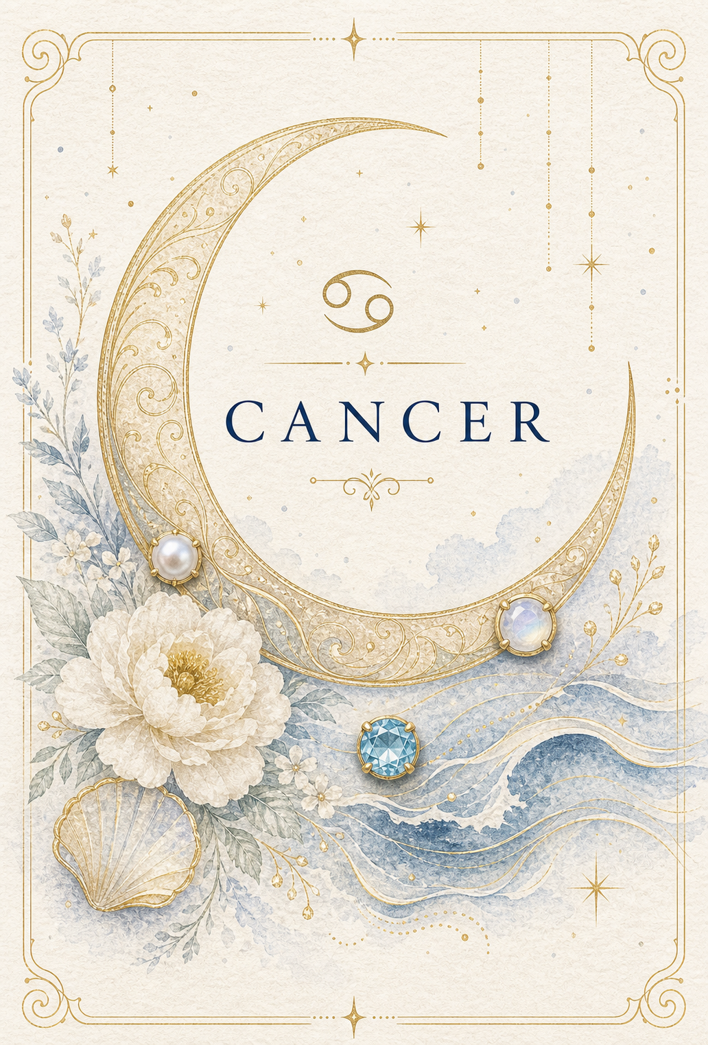 Cancer Zodiac Gemstone Keepsake Card by GEMGEMGEM