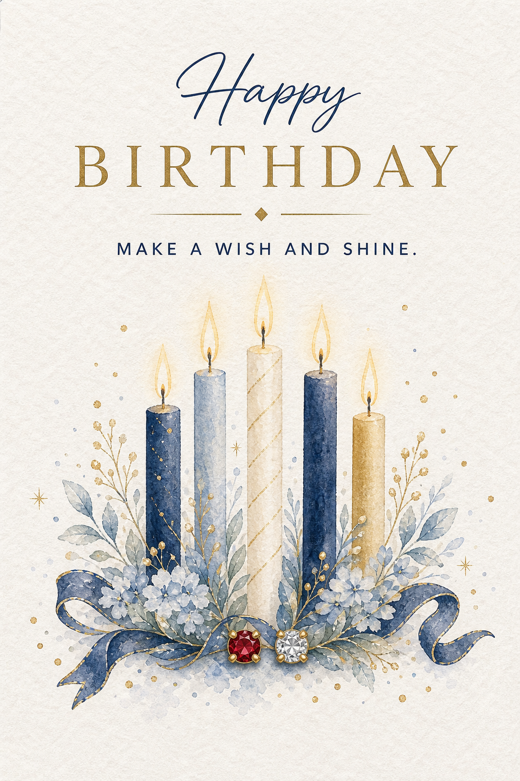 Birthday Candles Gemstone Keepsake Card by GEMGEMGEM