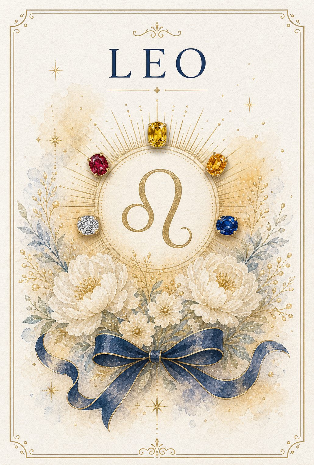Leo Zodiac Gemstone Keepsake Card by GEMGEMGEM