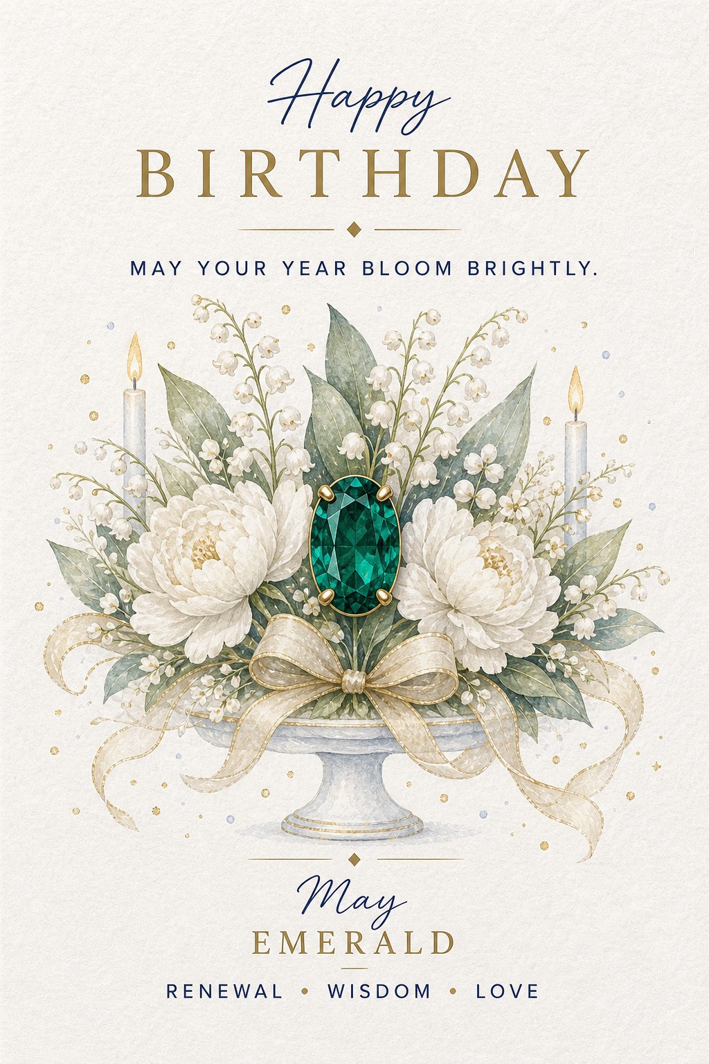 May Emerald Gemstone Keepsake Card by GEMGEMGEM