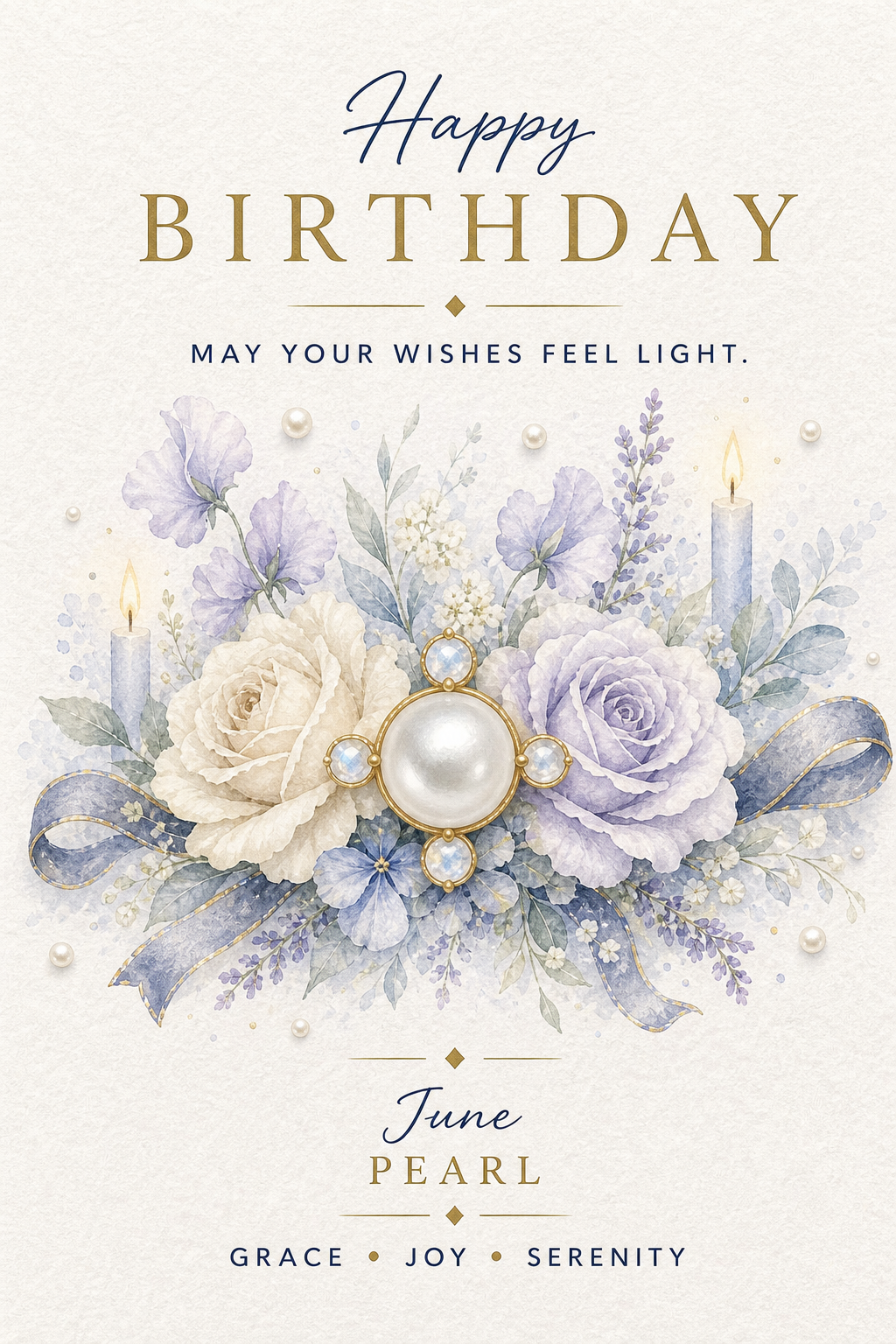 June Pearl Gemstone Keepsake Card by GEMGEMGEM