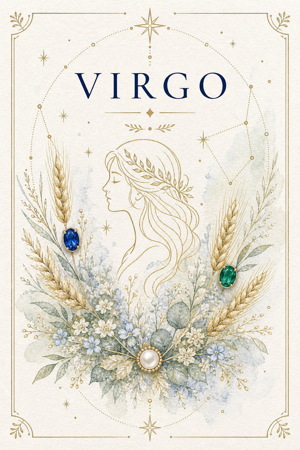Virgo Zodiac Gemstone Keepsake Card by GEMGEMGEM