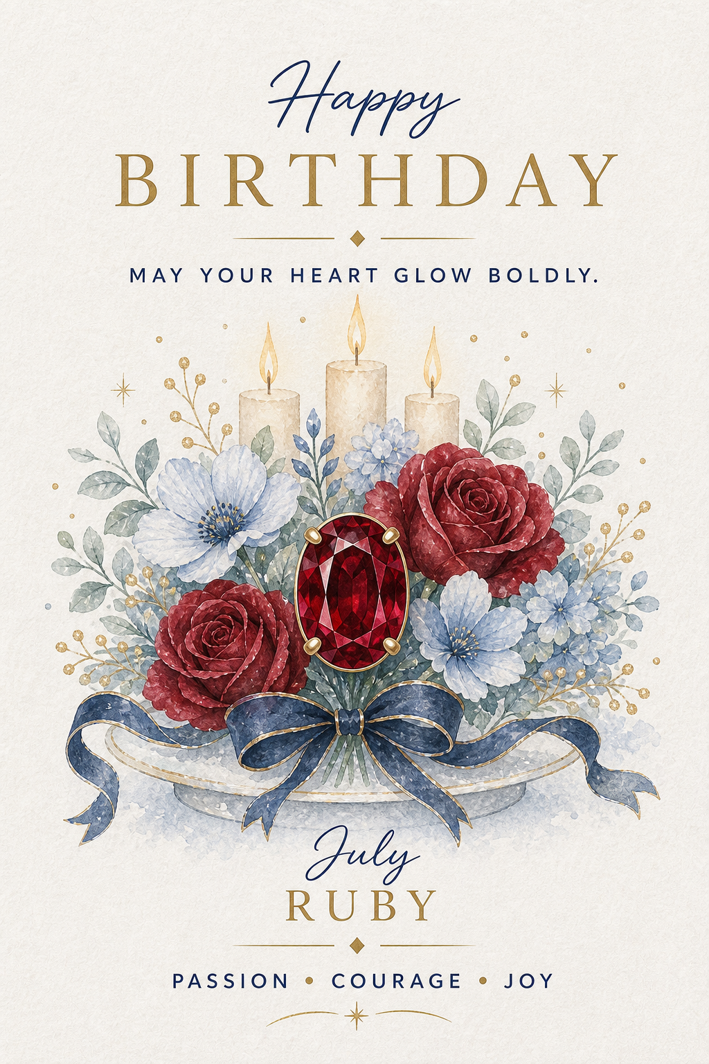 July Ruby Gemstone Keepsake Card by GEMGEMGEM