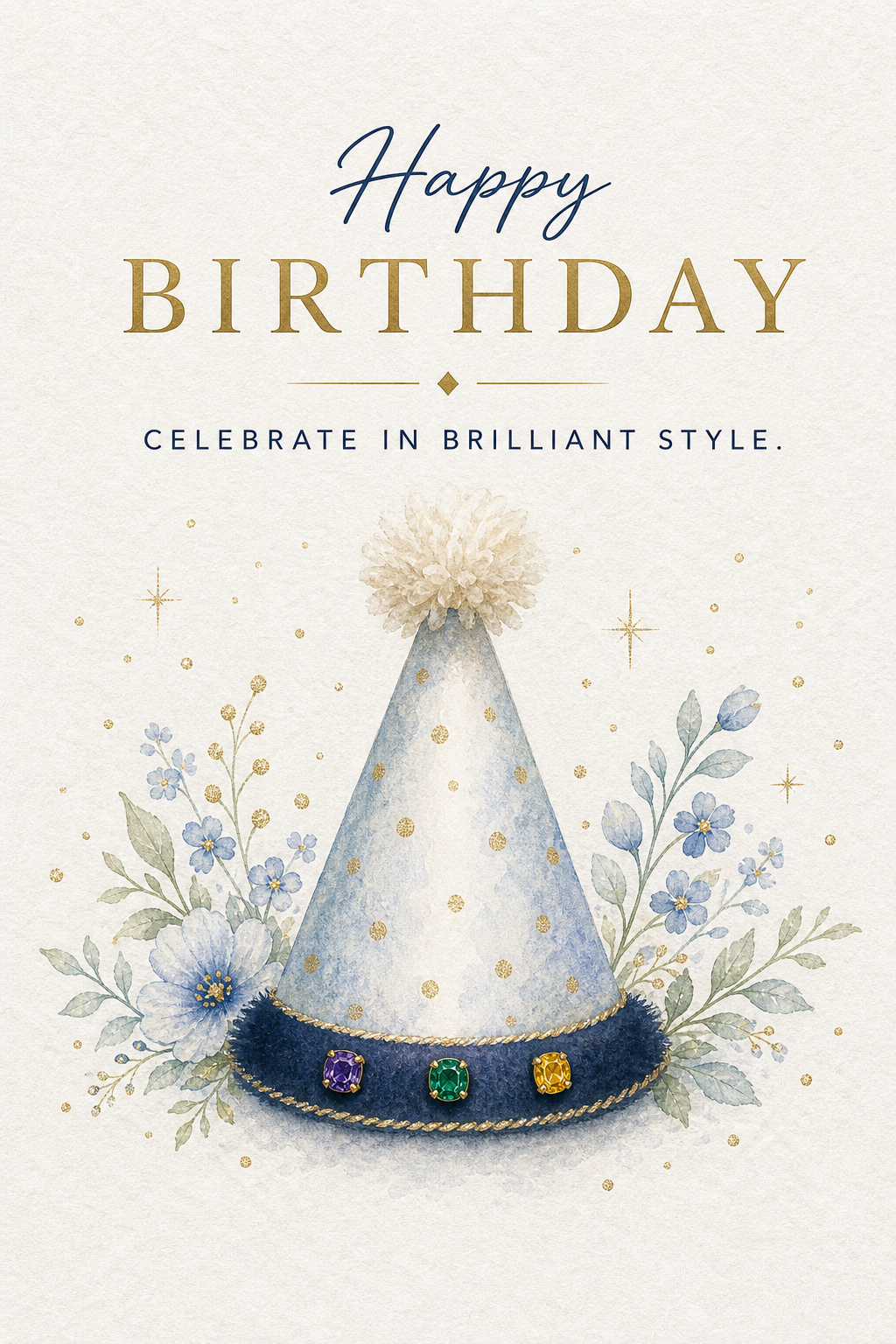 Birthday Party Hat Gemstone Keepsake Card by GEMGEMGEM