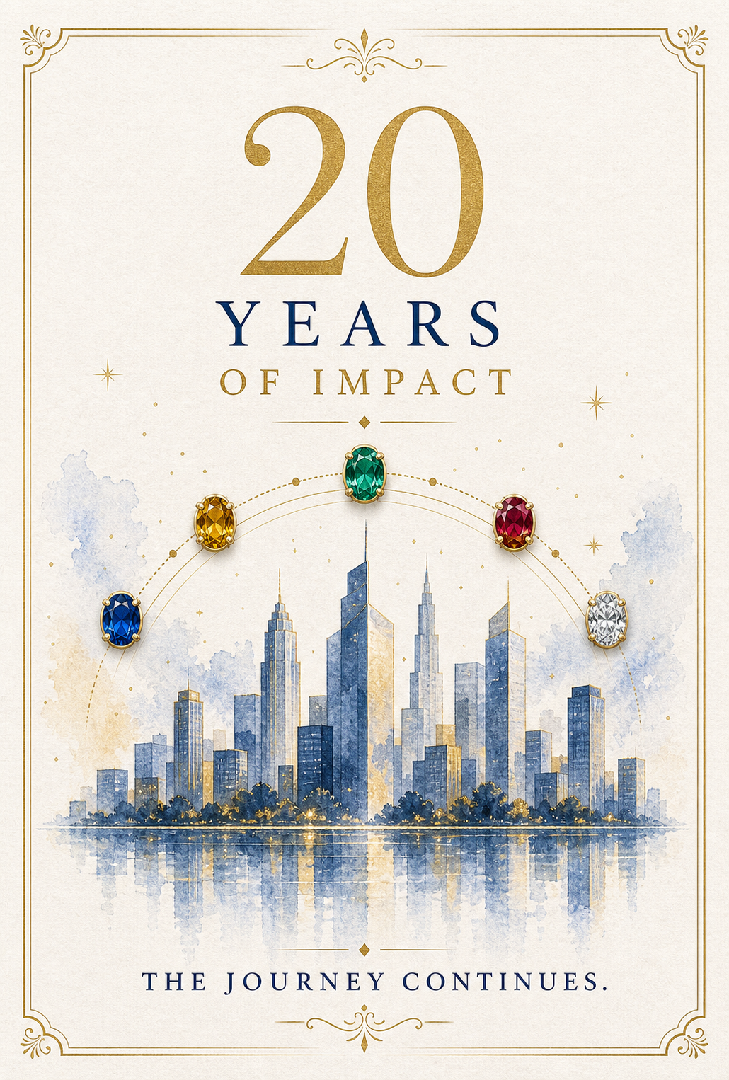 Corporate Milestone 20 Years Impact Gemstone Keepsake Card by GEMGEMGEM