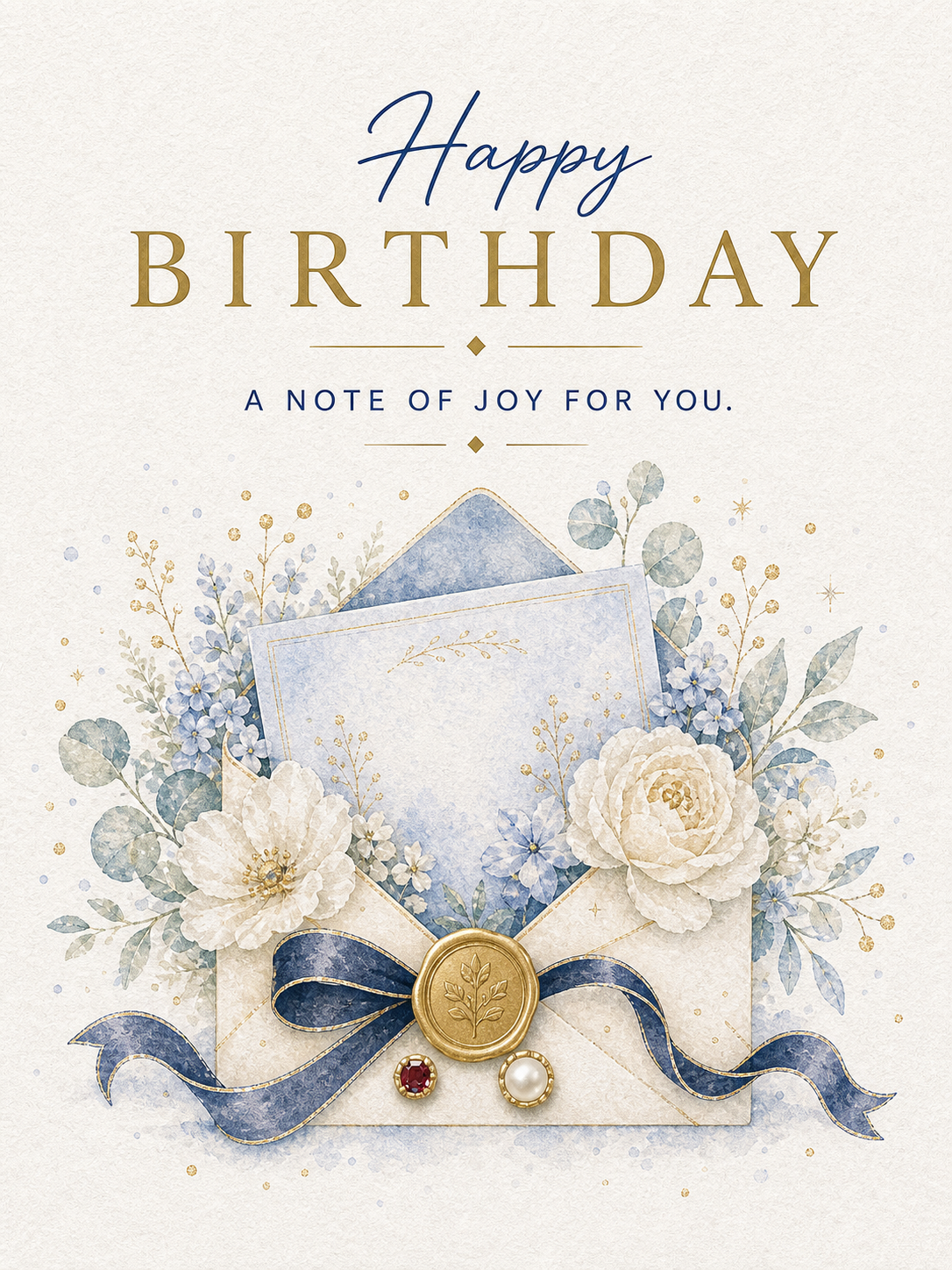 Birthday Envelope Gemstone Keepsake Card by GEMGEMGEM