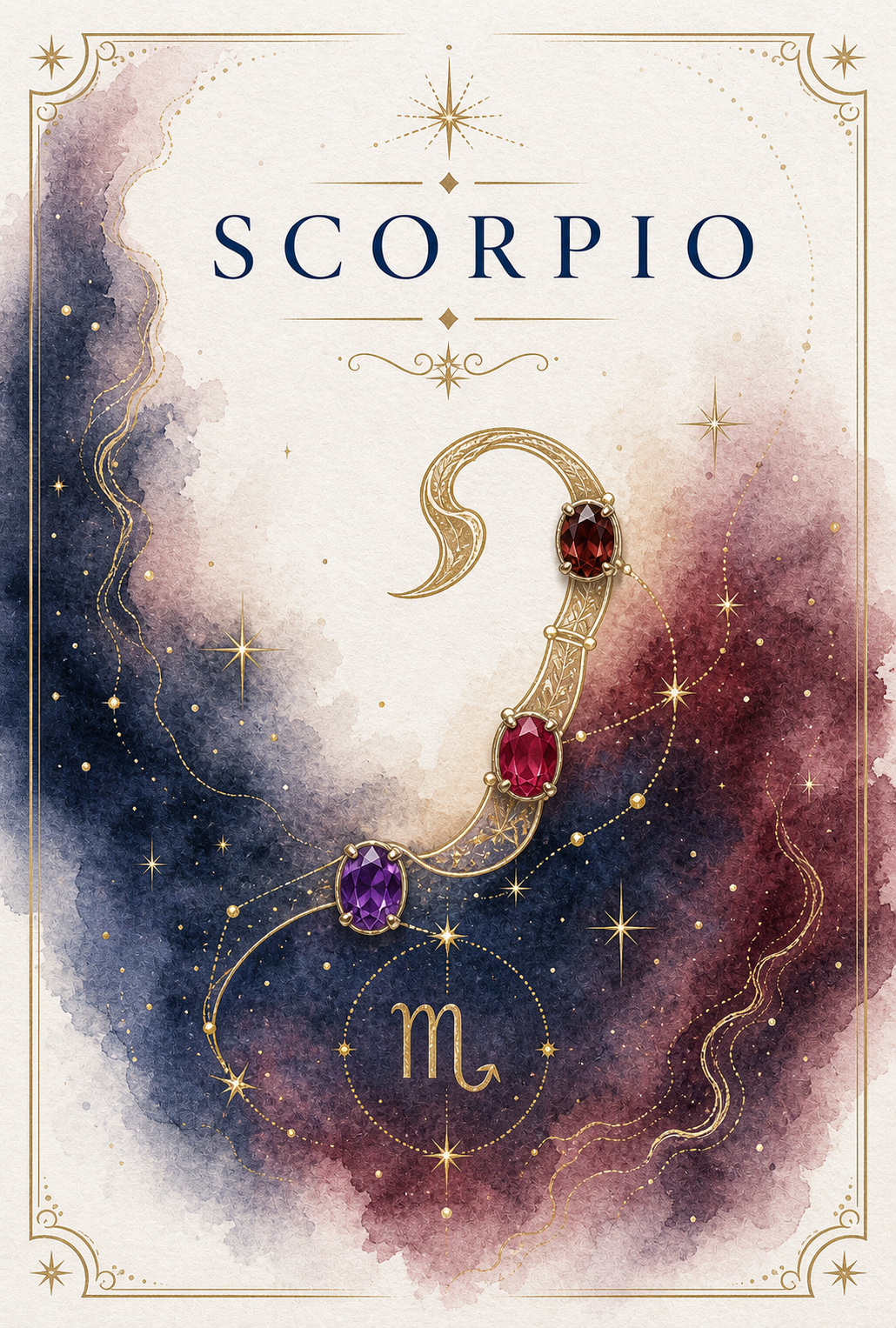 Scorpio Zodiac Gemstone Keepsake Card by GEMGEMGEM