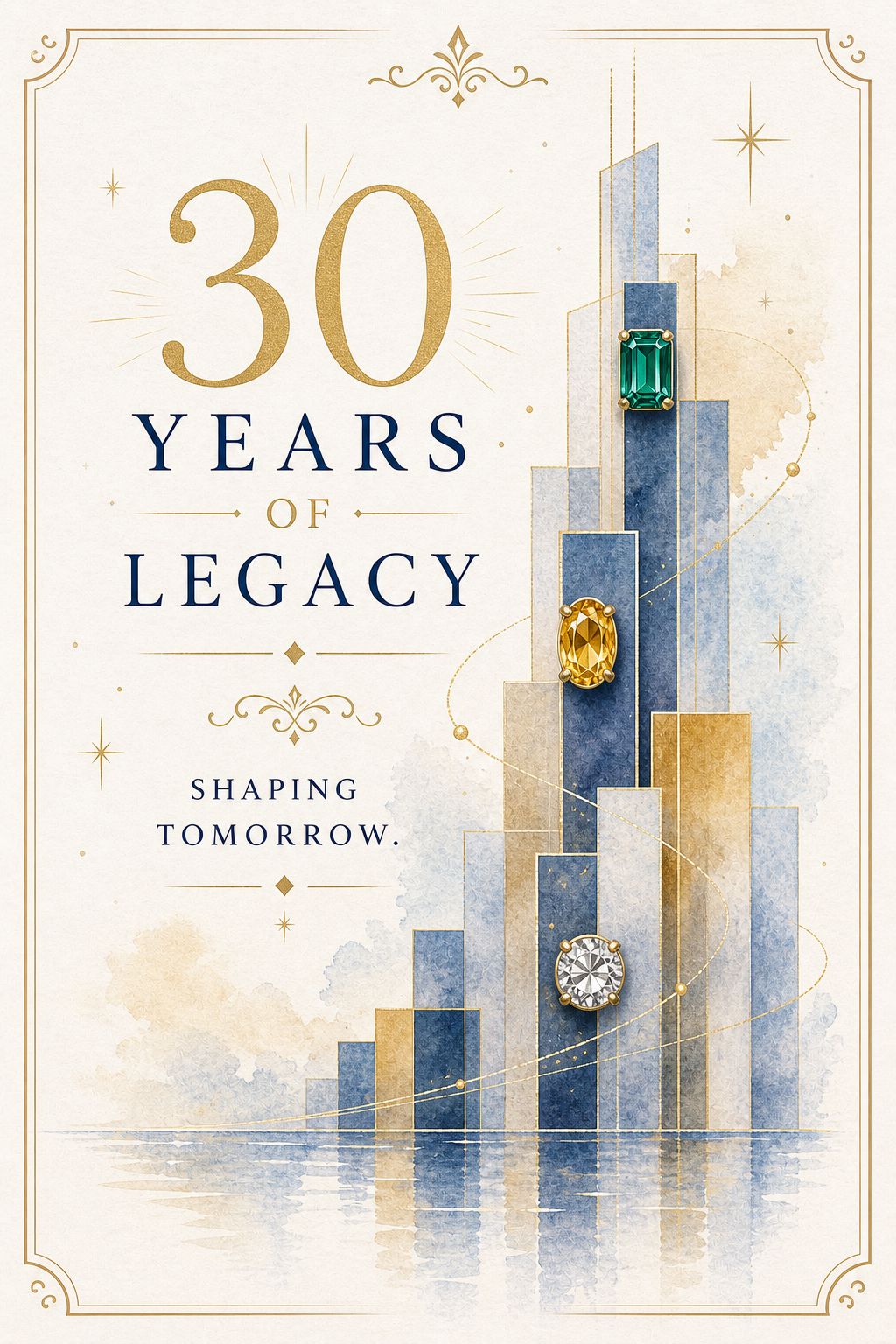 Corporate Milestone 30 Years Legacy Gemstone Keepsake Card by GEMGEMGEM