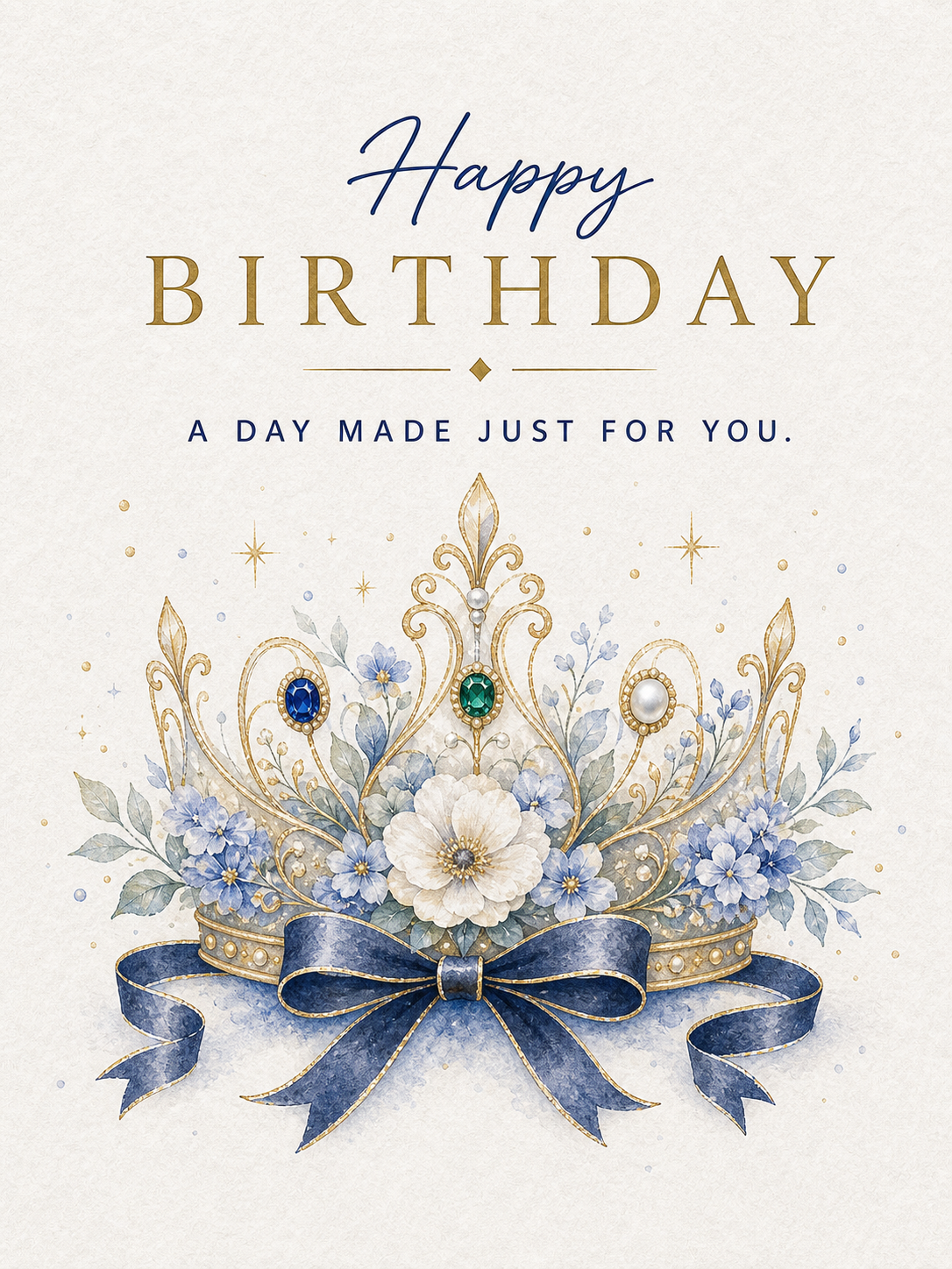 Birthday Crown Gemstone Keepsake Card by GEMGEMGEM