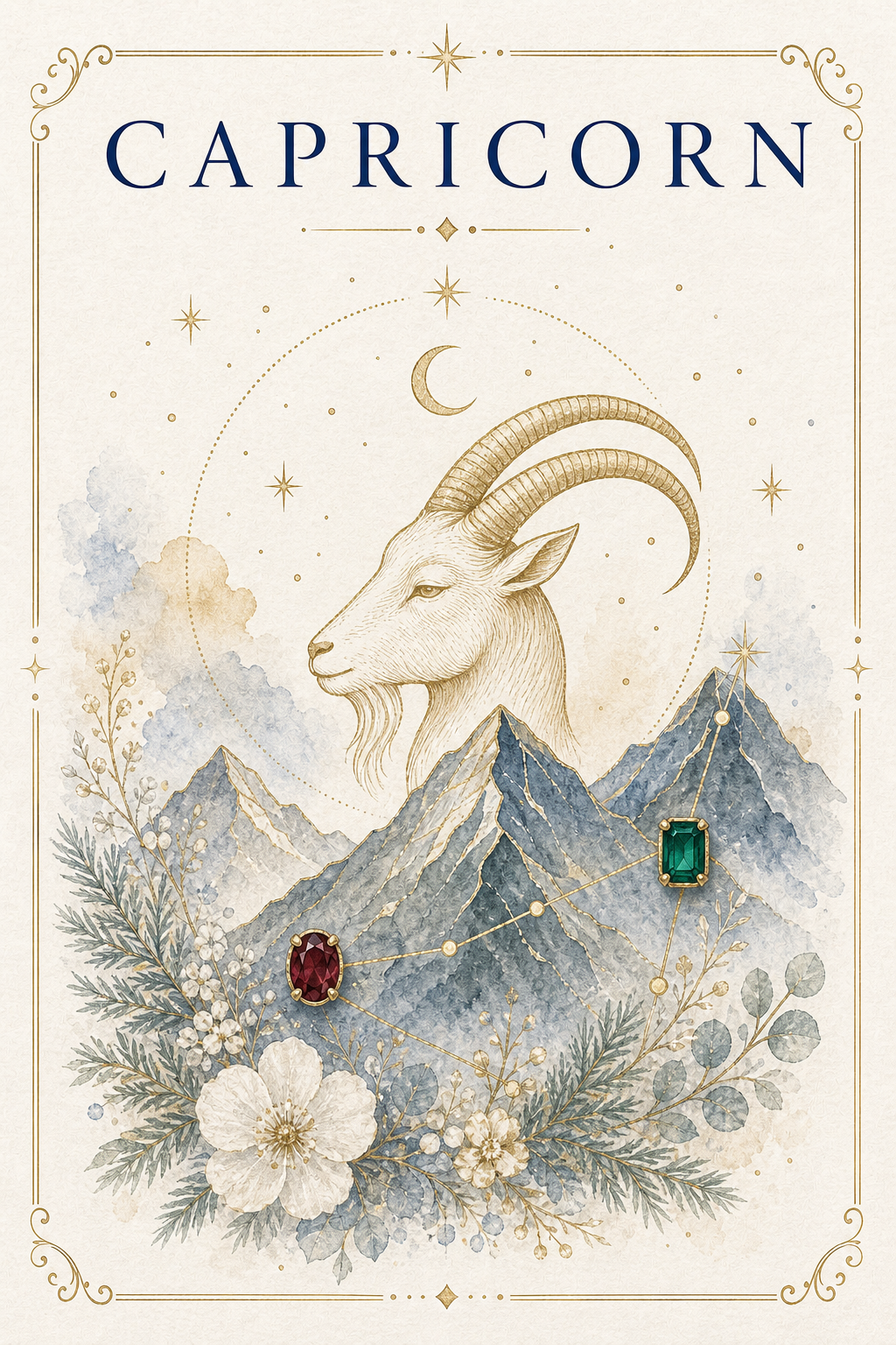 Capricorn Zodiac Gemstone Keepsake Card by GEMGEMGEM