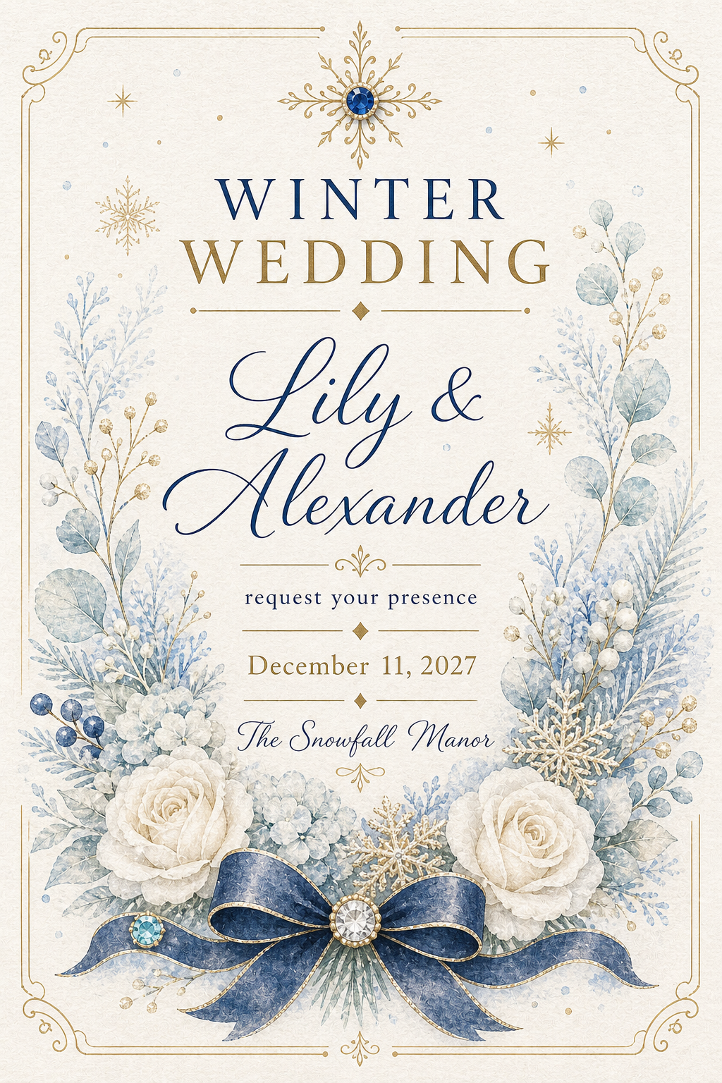 Wedding Winter Blue Gemstone Keepsake Card by GEMGEMGEM
