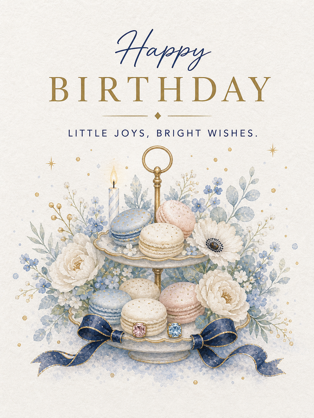 Birthday Dessert Tray Gemstone Keepsake Card by GEMGEMGEM