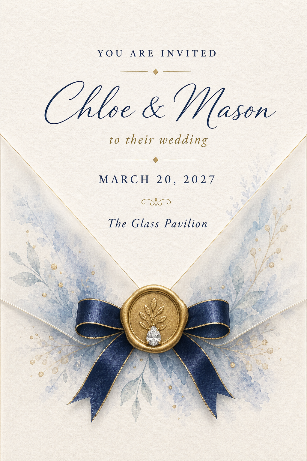 Wedding Modern Vellum Envelope Gemstone Keepsake Card by GEMGEMGEM