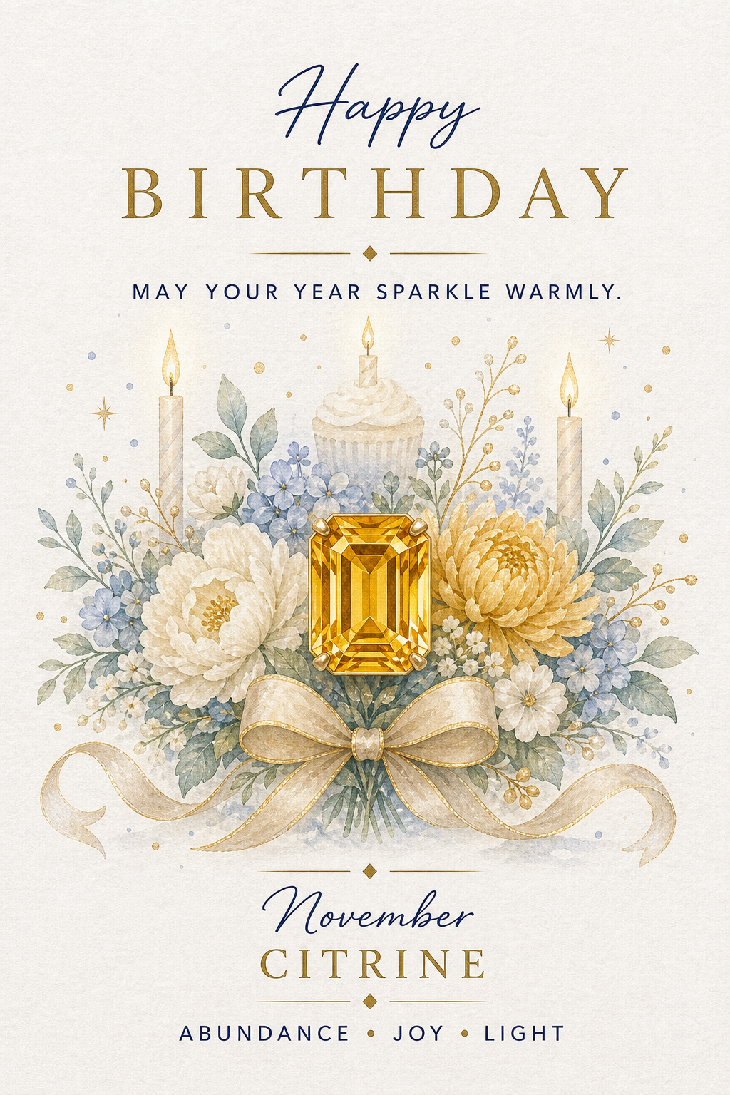 November Citrine Gemstone Keepsake Card by GEMGEMGEM