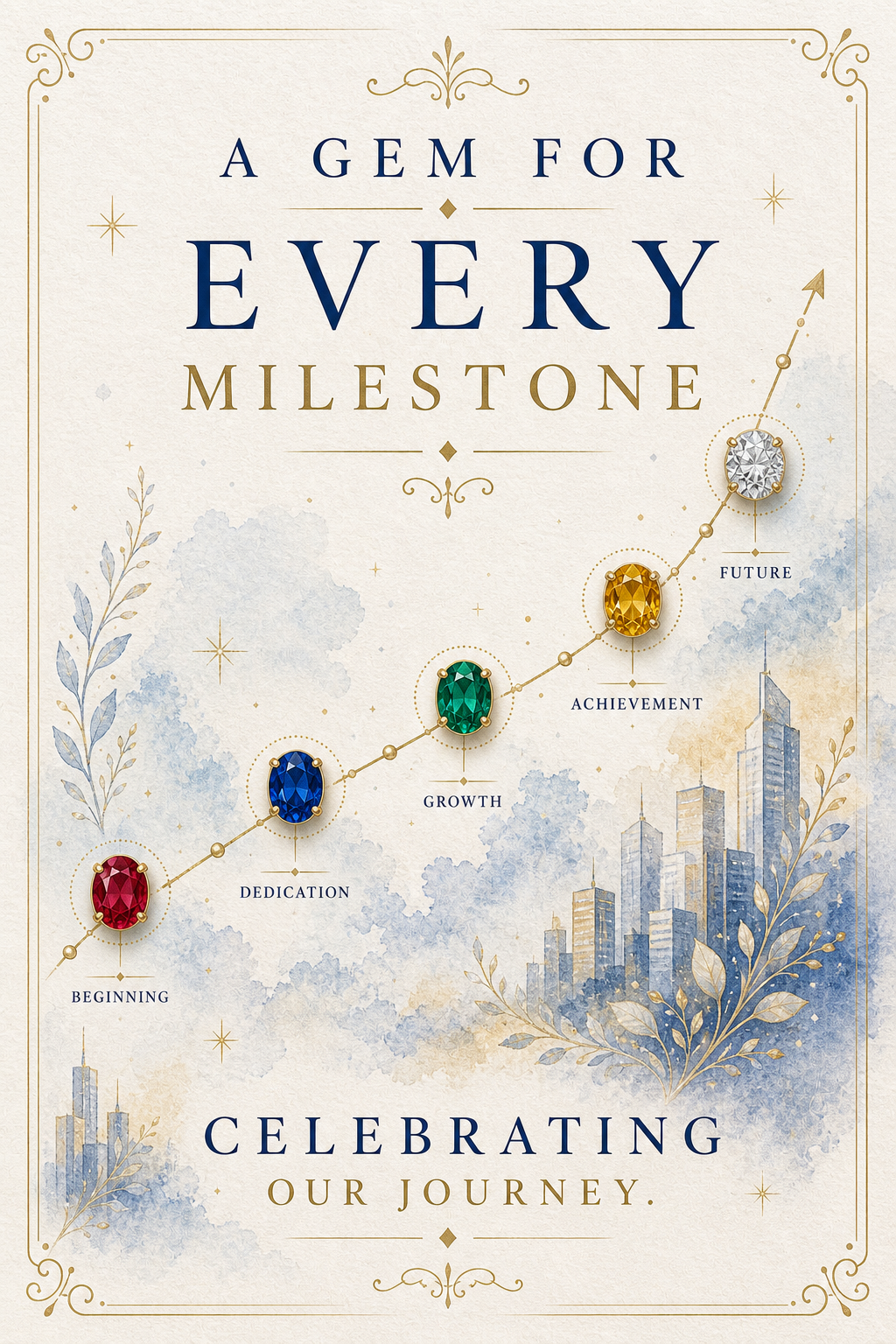Corporate Milestone A Gem For Every Milestone Gemstone Keepsake Card by GEMGEMGEM