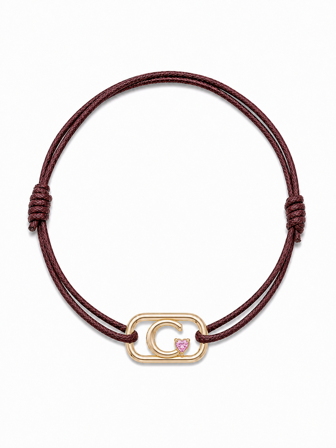 GEMGEMGEM Initial Bracelet Letter C in 9K Gold on white background