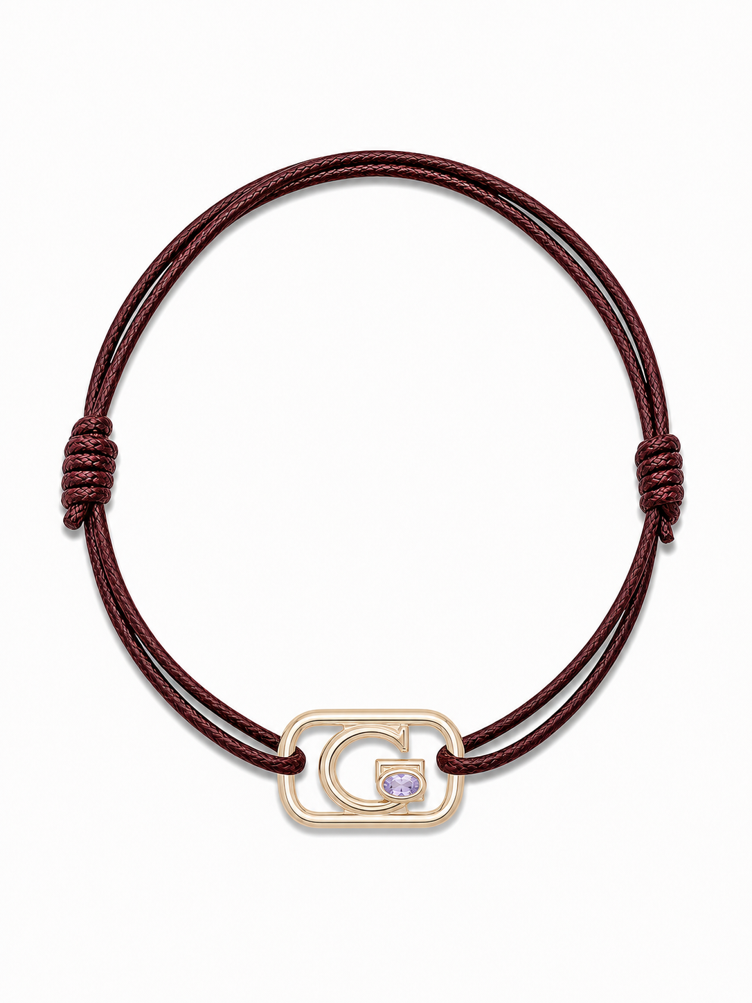 GEMGEMGEM Initial Bracelet Letter G in 9K Gold on white background