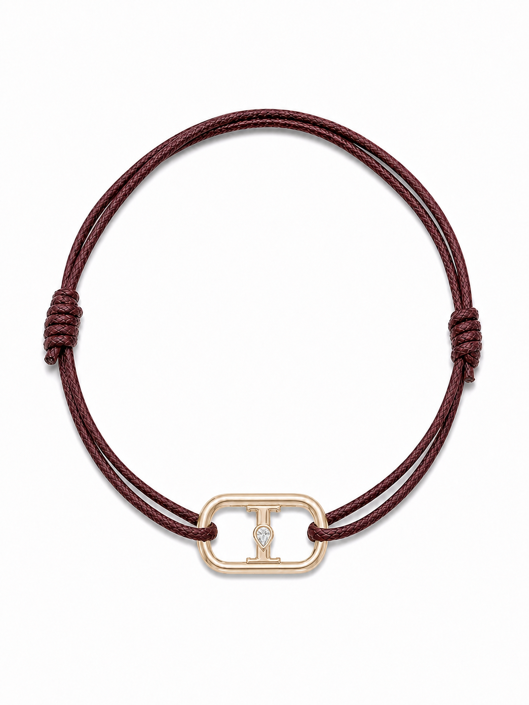 GEMGEMGEM Initial Bracelet Letter I in 9K Gold on white background