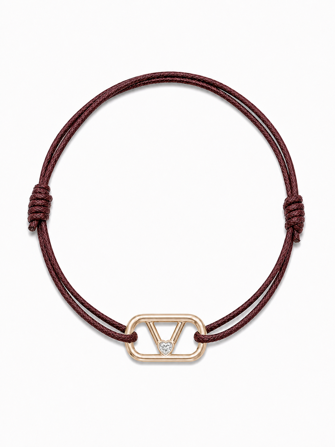 GEMGEMGEM Initial Bracelet Letter V in 9K Gold on white background