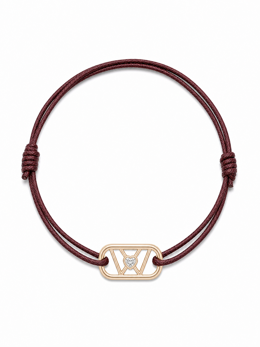 GEMGEMGEM Initial Bracelet Letter W in 9K Gold on white background