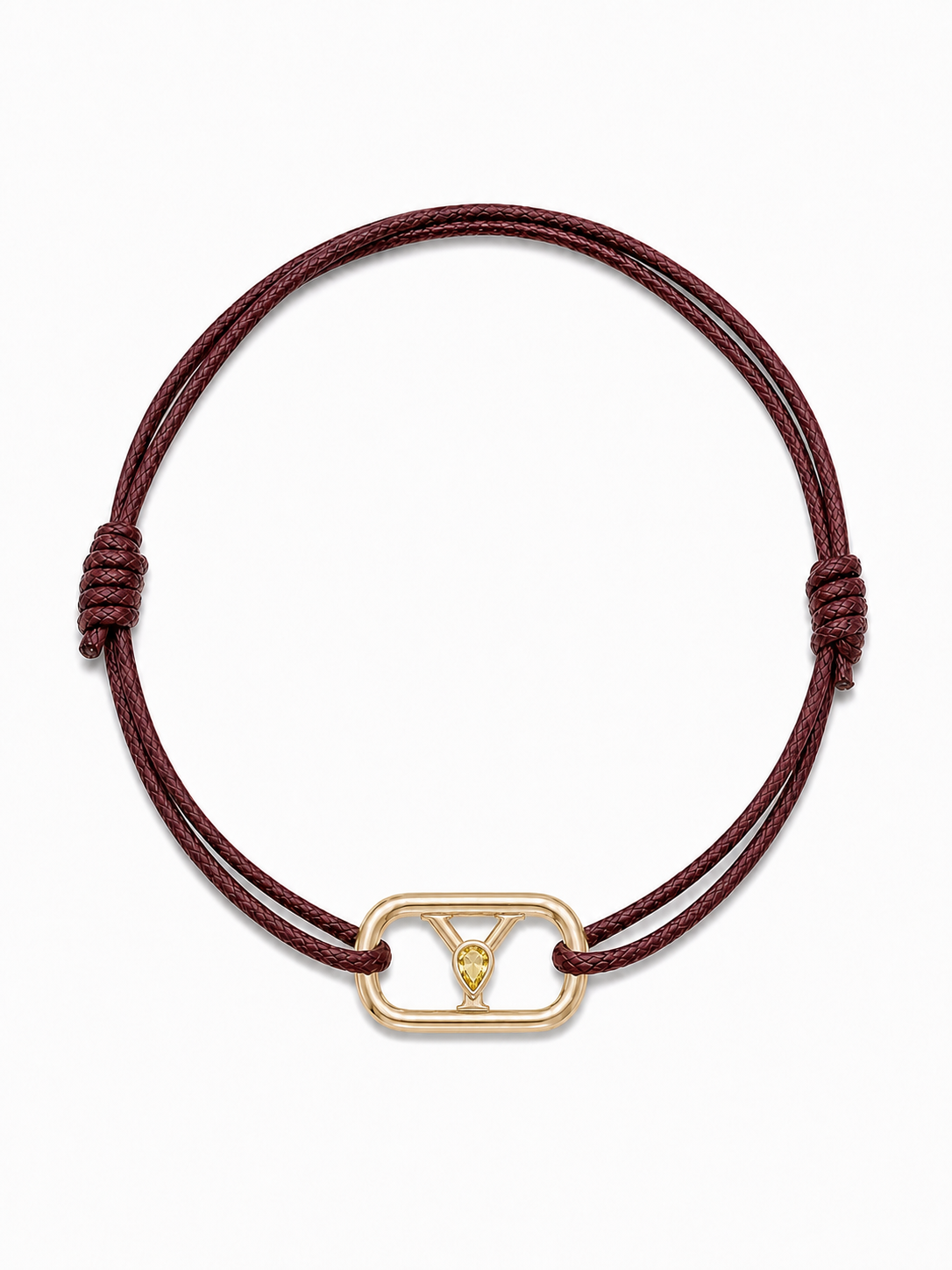 GEMGEMGEM Initial Bracelet Letter Y in 9K Gold on white background