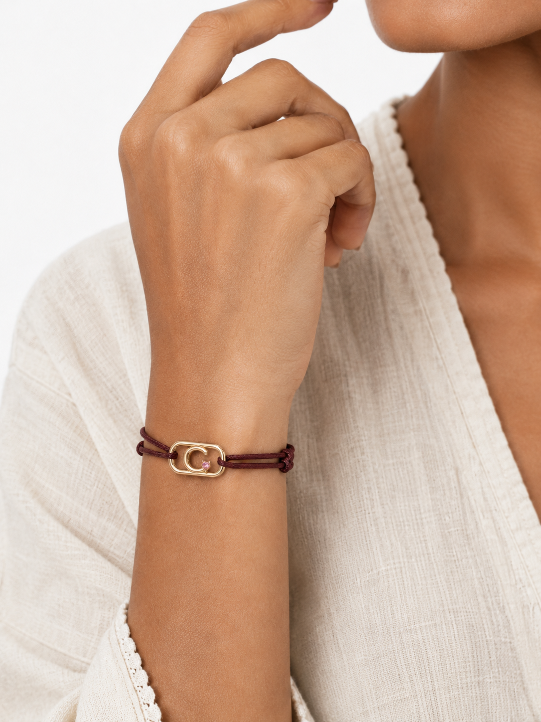 GEMGEMGEM Letter C Initial Bracelet lifestyle 02