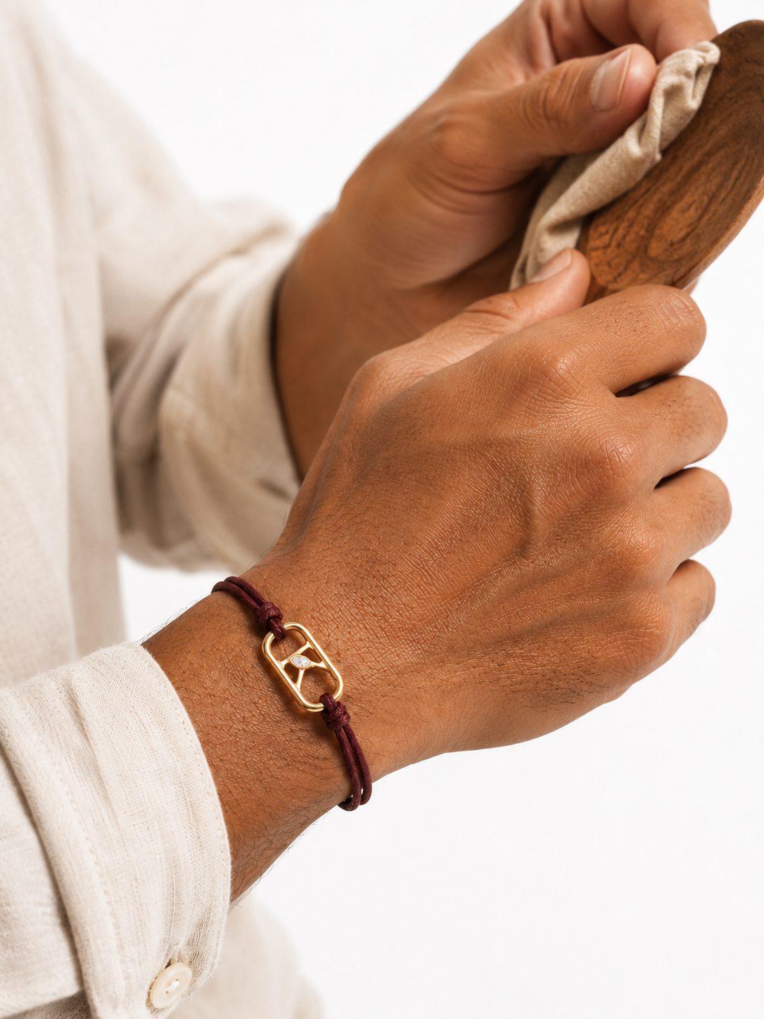 GEMGEMGEM Letter K Initial Bracelet lifestyle 01