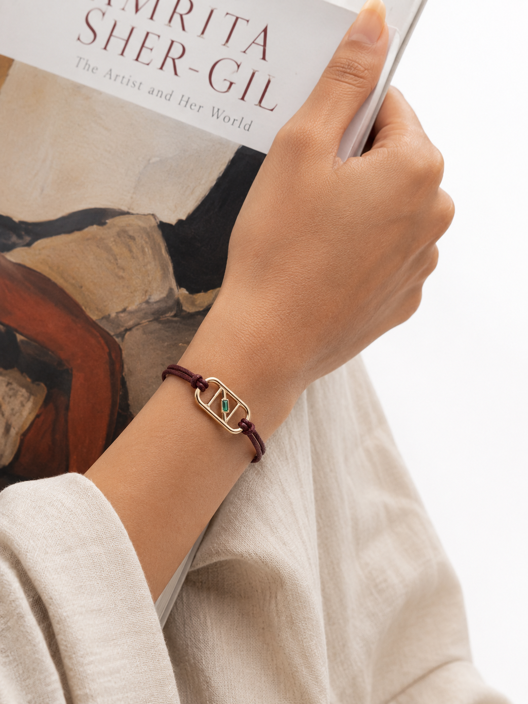 GEMGEMGEM Letter N Initial Bracelet lifestyle 01