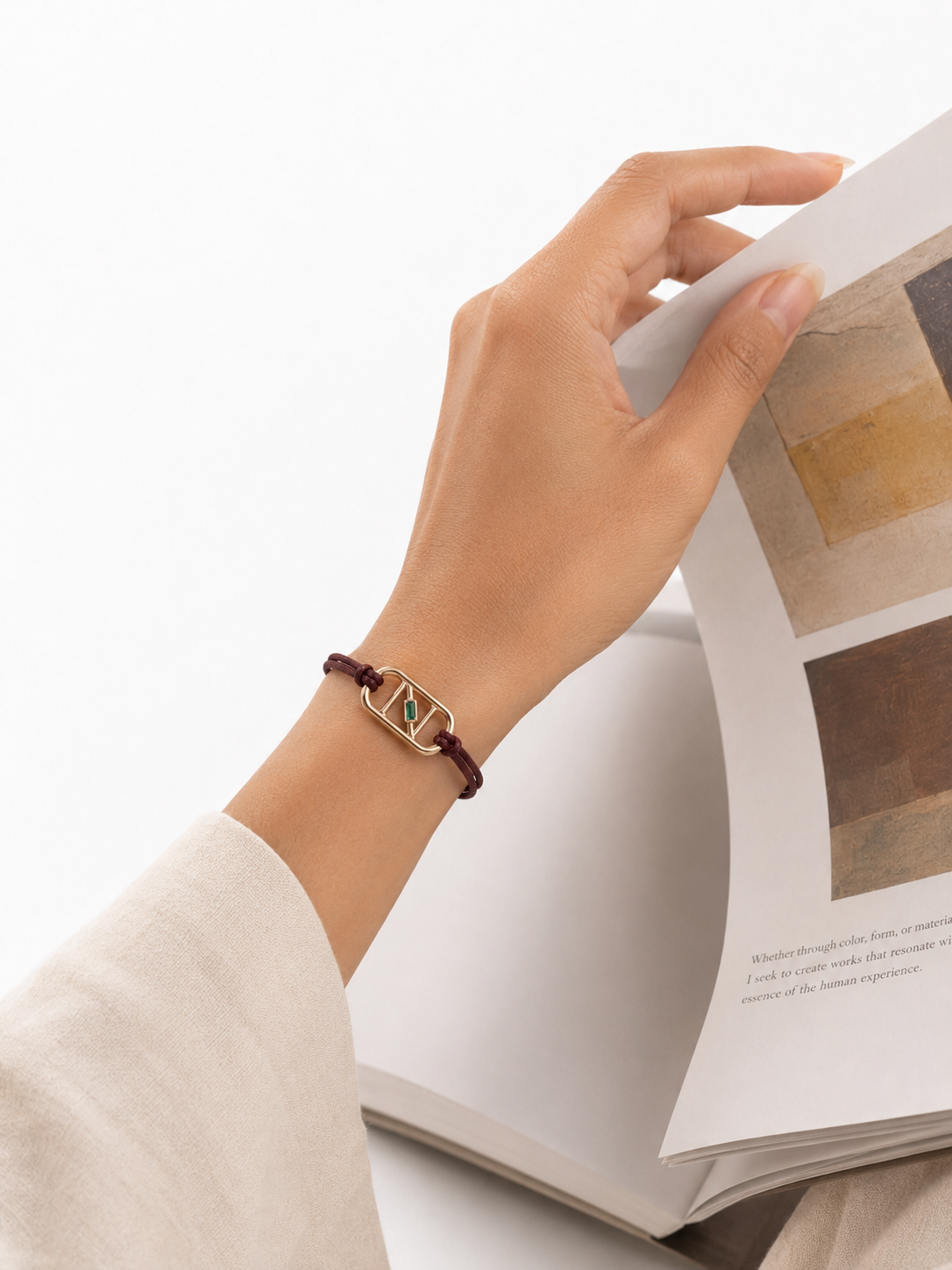 GEMGEMGEM Letter N Initial Bracelet lifestyle 02