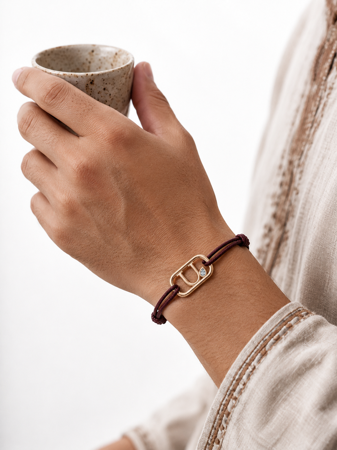 GEMGEMGEM Letter U Initial Bracelet lifestyle 01