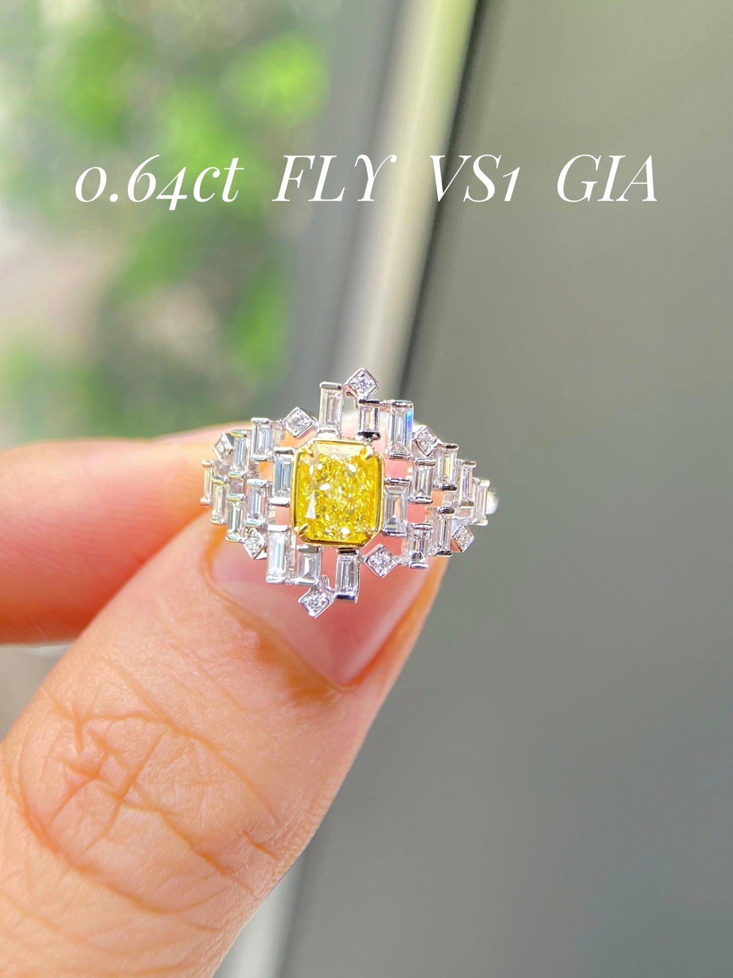 18K金GIA黄钻戒指