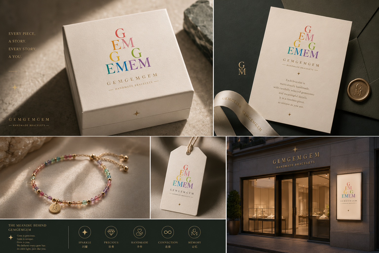 GEMGEMGEM packaging and store visual system